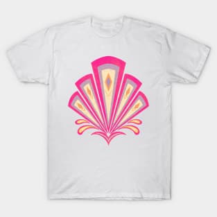 Pink Art Deco motif T-Shirt